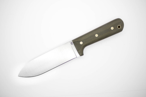 LT Wright Knives Gen 3 - Flat Grind - Green Canvas Micarta w/ Natural Liners - Matte Finish