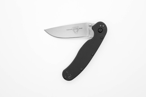 Ontario RAT Model 2 Folding Knife, 3" D2 Steel Stonewashed Finish, Black Nylon Handle - 8828