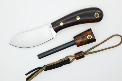 *Limited Edition* LT Wright Knives Camp MUK - Flat Grind - A2 Steel - Desert Ironwood - FREE Black Liners! - 7