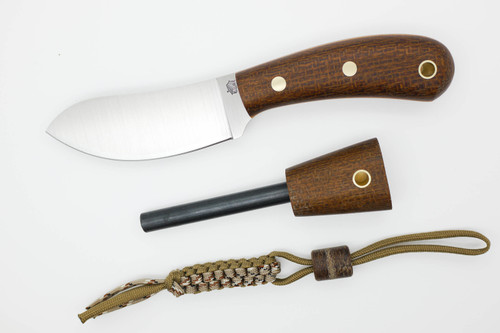 *Limited Edition* LT Wright Knives Camp MUK - Flat Grind - A2 Steel - Brown Burlap w/ Natural Liners - Matte Finish
