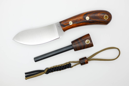 *Limited Edition* LT Wright Knives Camp MUK - Flat Grind - A2 Steel - Desert Ironwood - FREE Black Liners! - 13