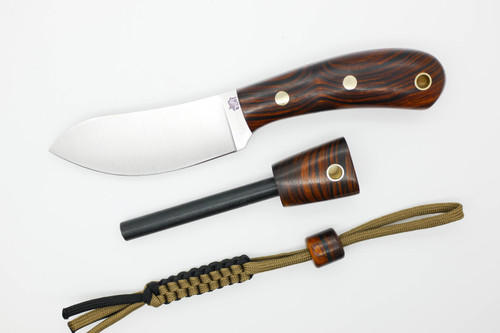 *Limited Edition* LT Wright Knives Camp MUK - Flat Grind - A2 Steel - Desert Ironwood - FREE Black Liners! - 20