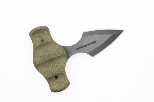 Winkler Knives - Push Dagger - 80CRV2 Steel - Full Double Edge - Green Laminate Handle - Sculpted