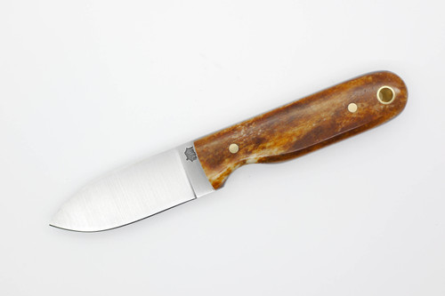 LT Wright Knives Bushbaby - A2 Steel - Flat Grind - Brown Dyed Bone