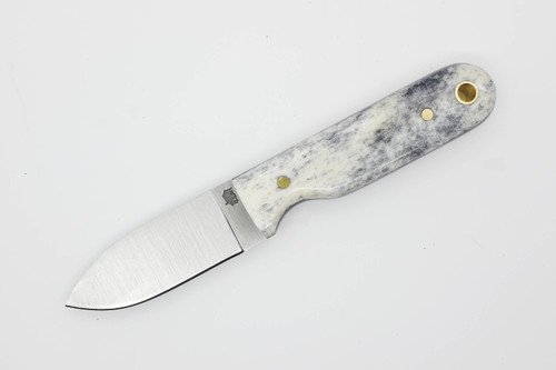 LT Wright Knives Bushbaby - A2 Steel - Flat Grind - Black Dyed Bone w/ Black Liners - 2