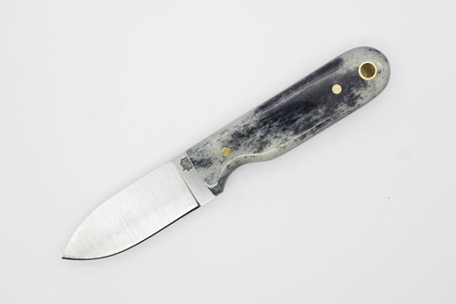 LT Wright Knives Bushbaby - A2 Steel - Flat Grind - Black Dyed Bone w/ Black Liners - 6