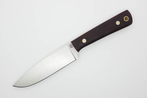 LT Wright Knives Large Pouter - AEB-L Steel - Flat Grind - Double Red w/ Natural Liners - Matte Finish - WITH SHEATH