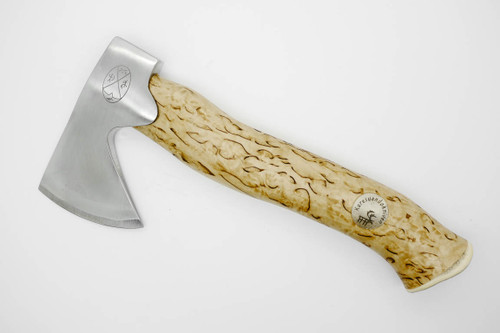 Karesuando Kniven 3638 Unna Aksu Hunters Axe - Natural Curly Birch - Stainless Steel - 9