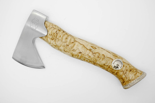 Karesuando Kniven 3638 Unna Aksu Hunters Axe - Natural Curly Birch - Stainless Steel - 13