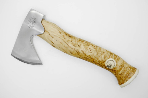 Karesuando Kniven 3638 Unna Aksu Hunters Axe - Natural Curly Birch - Stainless Steel - 14