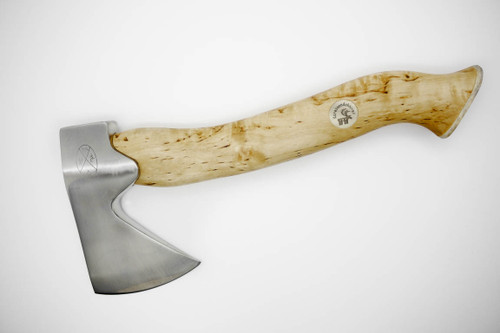 Karesuando Kniven 4013 Stoera Aksu Hunters Axe - Natural Curly Birch - Stainless Steel - 9