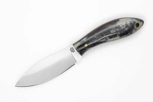 LT Wright Knives Small Northern Hunter - AEB-L Steel - High Saber Grind - Black Bone w/ Nat Liners