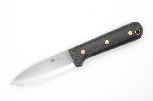 LT Wright Knives Genesis  - A2 Steel - Scandi Grind - Black Canvas Micarta Handle - Matte Finish