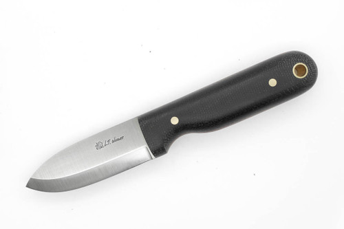 LT Wright Knives Bushbaby - A2 Steel - Scandi Grind - Black w/ Natural Liners - Matte Finish