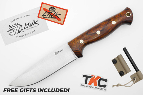 *Christmas Special* LT Wright Knives: Forest Trail - MagnaCut Steel - Saber Grind - Desert Ironwood Handle - FREE Black Liners! - 1