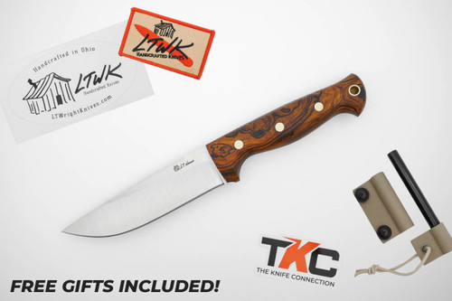 *Christmas Special* LT Wright Knives: Forest Trail - MagnaCut Steel - Saber Grind - Desert Ironwood Handle - FREE Black Liners! - 7