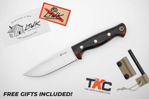*Christmas Special* LT Wright Knives: Forest Trail - MagnaCut Steel - Saber Grind - Desert Ironwood Handle - FREE Black Liners! - 15