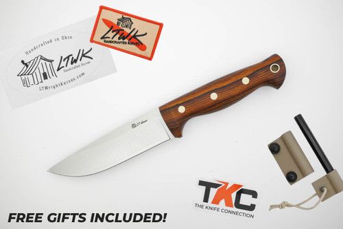 *Christmas Special* LT Wright Knives: Forest Trail - MagnaCut Steel - Saber Grind - Desert Ironwood Handle - FREE Black Liners! - 16