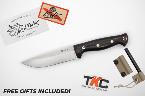 *Christmas Special* LT Wright Knives: Forest Trail - MagnaCut Steel - Saber Grind - Double Red Canvas Micarta Handle - White Liners - Polished