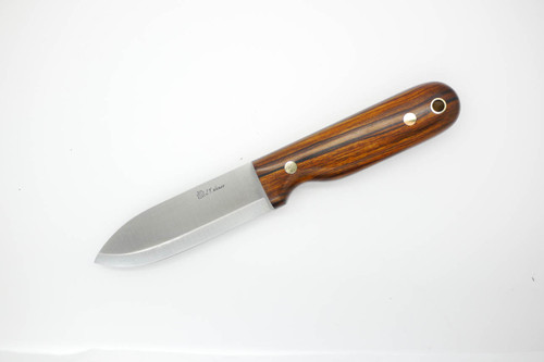 LT Wright Knives Bushcrafter - A2 Steel - Scandi Grind - Desert Ironwood Handle - Black Liners - 4