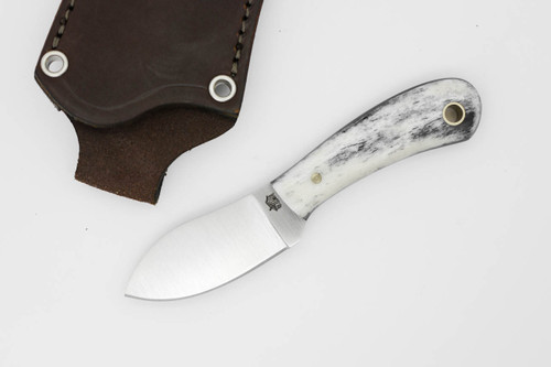 LT Wright Knives Lil Muk - Flat Grind - MagnaCut Steel - Black Dyed Bone w/ FREE Black Liners - 1