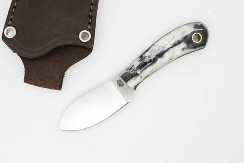 LT Wright Knives Lil Muk - Flat Grind - MagnaCut Steel - Black Dyed Bone w/ FREE Black Liners - 4