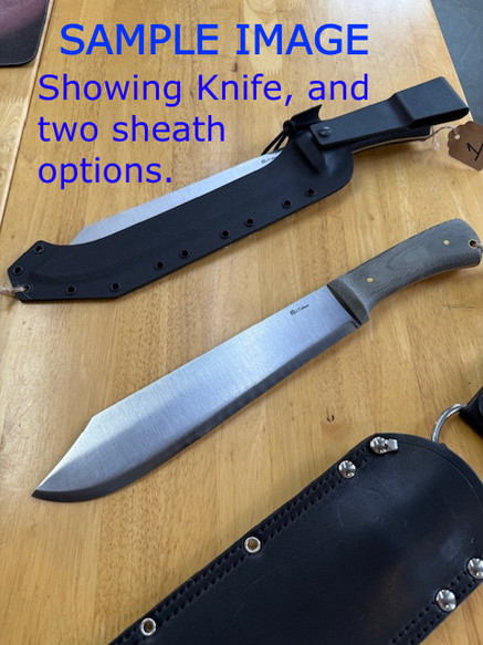 LT Wright Knives: Bush Bowie - O1 Steel  - Scandi Grind - Green Canvas Micarta Handle - Matte Finish - LEATHER Sheath