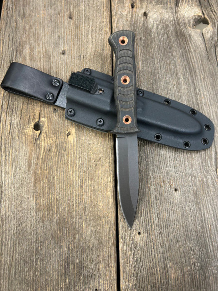 Dave Wenger Blades: Navigator - CPM 3V Steel - Black Canvas Micarta - Kydex Sheath