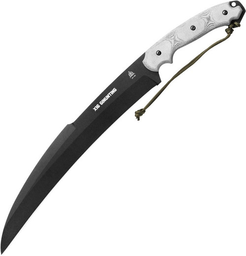 TOPS Knives X16 Ginunting - Black Traction Coated 15.75" Blade - Black Linen Micarta Handle TOPS Knives X16 Ginunting - Black Traction Coated 15.75" Blade - Black Linen Micarta Handle
