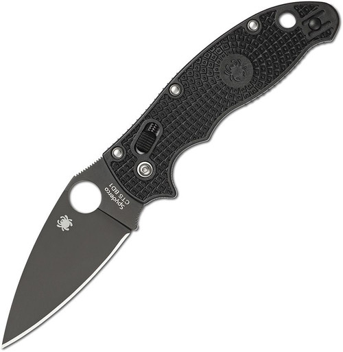 Spyderco Knives: Manix 2 Ball Bearing Lock (Full Flat Grind) Folding Pocket Knife w/ Black Textured G10 Handle - PBBK2