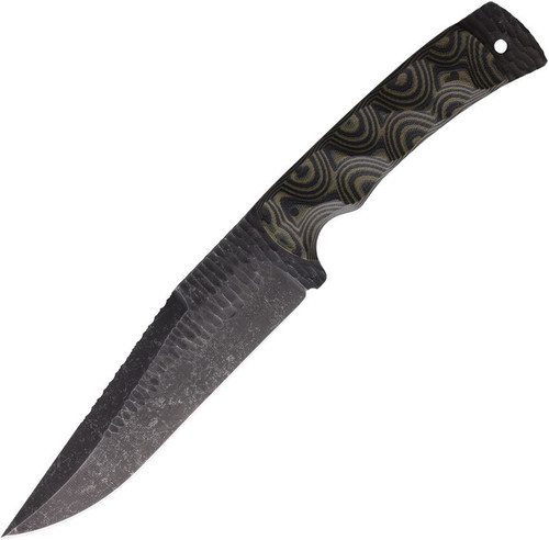 Stroup Knives: Bravo 4 Limited Edition, Fixed Blade Knife w/Black & Green Handle 
