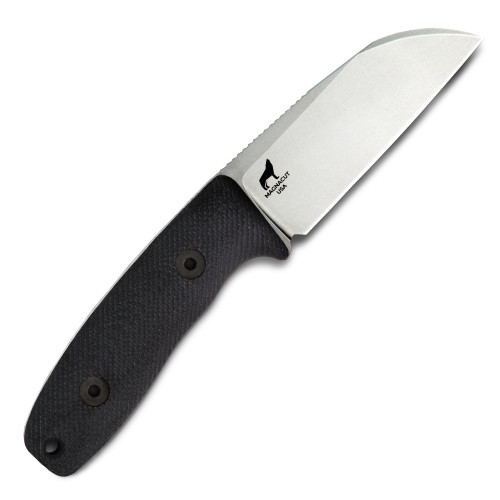 Reiff Knives: Circadian Sheepsfoot - Fixed Blade-  - CPM MagnaCut - Stonewash, Black Canvas Micarta