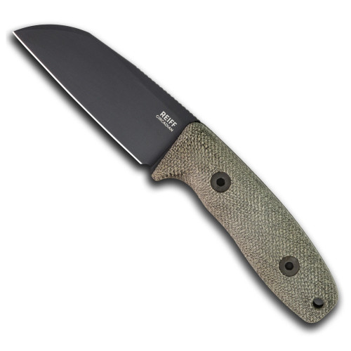 Reiff Knives: Circadian Clip Point- Fixed Blade-  - CPM MagnaCut -Saber, Stonewash, Green Canvas Micarta