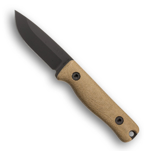 Reiff Knives: F3 - Fixed Blade-  - CPM MagnaCut - Saber, Black DLC, OD Green Canvas Micarta