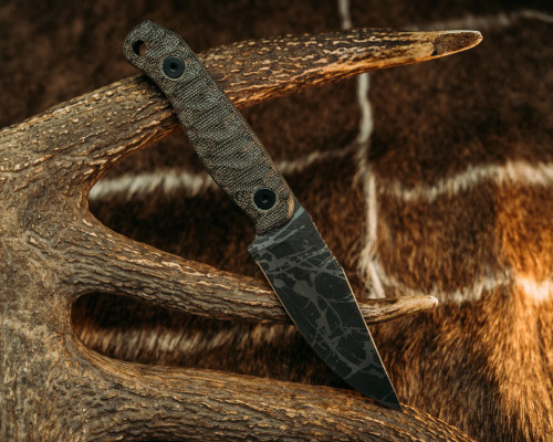 Half Face Blades - Feather Light - OD Green Canvas Micarta, Allen Bolts, Chaos Grip