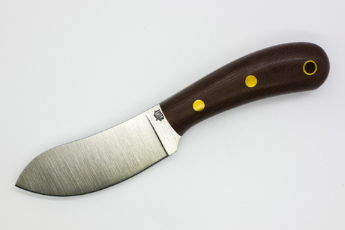 LT Wright Knives Camp MUK - Flat Grind - 3V Steel - Rustic Brown Canvas Micarta - Matte Finish