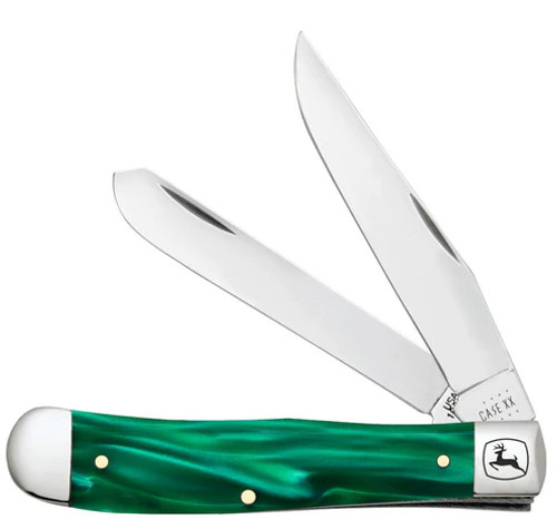 Case Cutlery: 15772 John Deere Trapper - Green Pearl Kirinite - 2 Blade