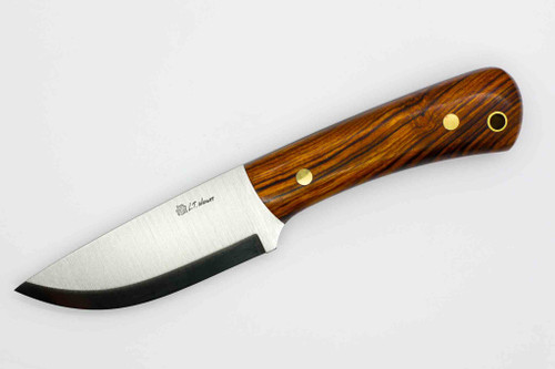 LT Wright Knives: XL Workhorse (Scandi Grind) Fixed Blade Knife - Desert Ironwood with Black Liners Handle - 10
