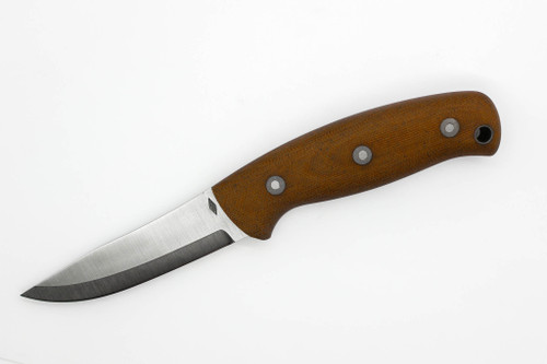 Battle Horse Knives - Feather Stick - 01 Steel Fixed Blade w/ Natural Canvas Micarta Handle