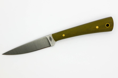 Battle Horse Knives - Birch River - 01 Steel Fixed Blade w/ Green Canvas Micarta Handle
