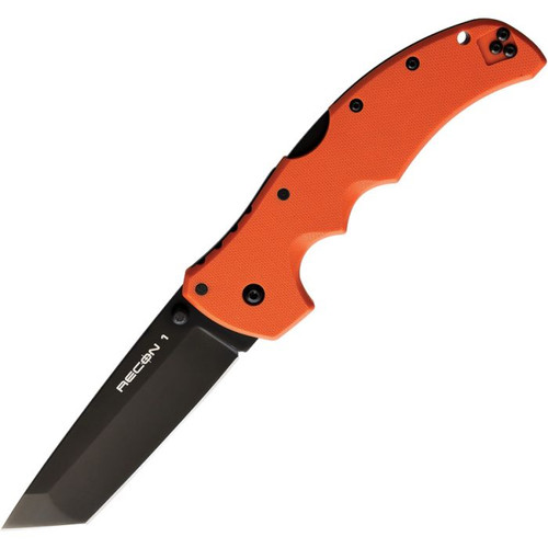 Cold Steel - Recon 1 - 4" CPM S35VN Stainless Steel Black DLC Blade - Tanto - Orange G10 Handle