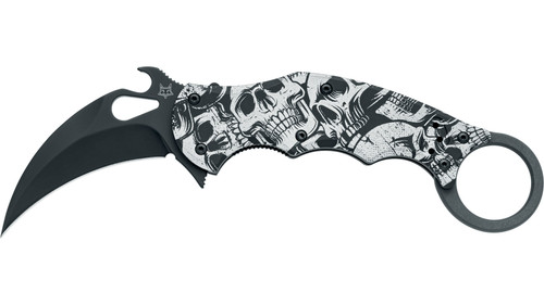 Fox Knives - The End - 2.56"  N690Co Black Idroglider Steel Karambit Folding Blade w/ Black Anodized Aluminum Handle