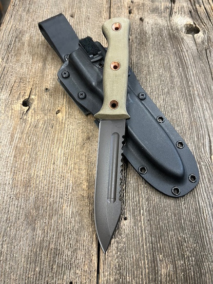 Dave Wenger Blades: Pilot - 5.25" CPM-3V Steel Blade - OD Canvas Micarta - Kydex Sheath