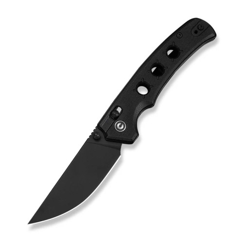 CIVIVI Noctis - Black Stonewashed Nitro-V Blade  - Crossbar Lock - Black G10 Handle