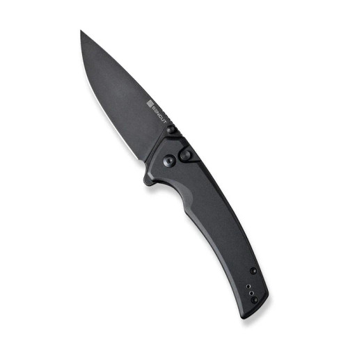 Sencut - Serene - 3.48" Black Stonewash D2 Steel Folding Blade w/ Black Aluminum Handle