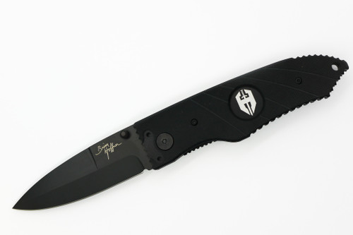 Hoffner Knives: SNAP Flatline - 3.5" Black 440C Super Steel Folding Knife - Black G10 Handle