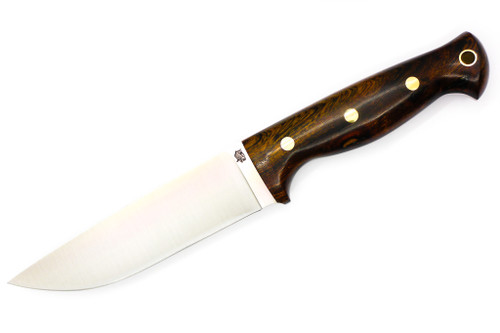 LT Wright Knives: Forest Trail - MagnaCut Steel - Flat - Desert Ironwood W/ Black Liners - 5