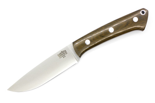 Bark River Knives: Fox River - A2 Steel, Fixed Blade Knife w/ Green Canvas Micarta Handle