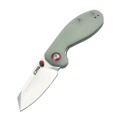 CJRB Cutlery - Maileah - 2.39" Satin AR-RPM9 Folding Knife w/Liner Lock -  Natural Green G10 Handle