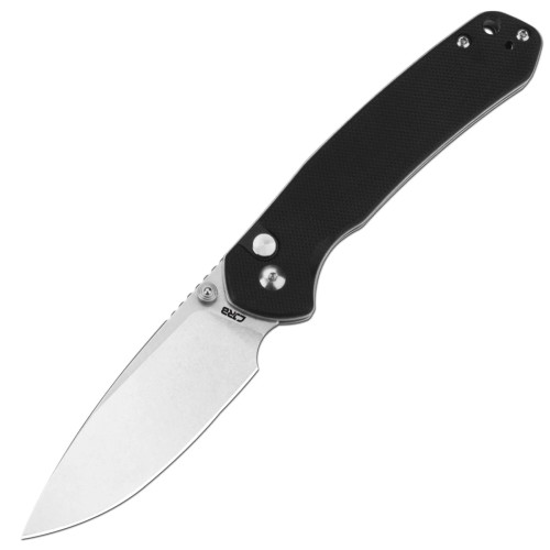 CJRB Cutlery - Pyrite - 3.11" Stonewash AR-RPM9 Folding Knife w/Button Lock -  Black G10 Handle